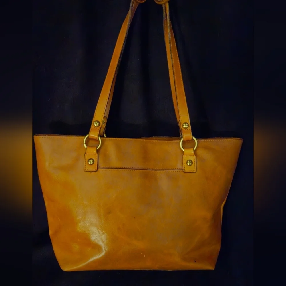 Patricia Nash Cognac Tan Leather Satchel-Shoulder Bag